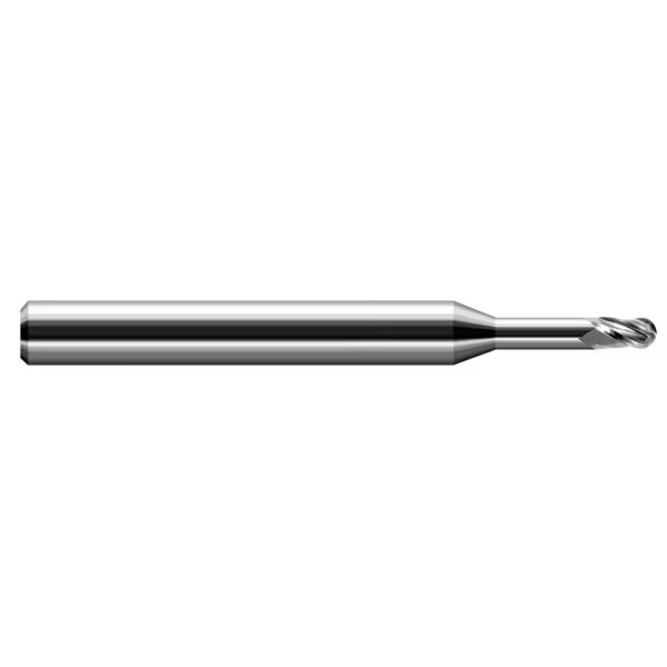Miniature End Mill - Ball - Long Reach, Stub Flute, 0.2500" (1/4), Harvey Tool, Mfr#: 33516