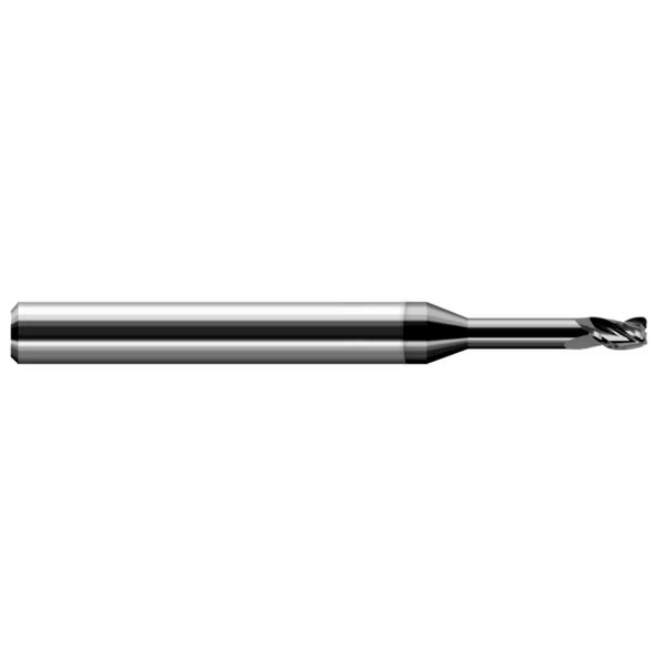 Miniature End Mill - 3 Flute - Corner Radius, 0.0780" (5/64), Finish - Machining: Amorphous Diamond, Harvey Tool, Mfr#: 41578-C4