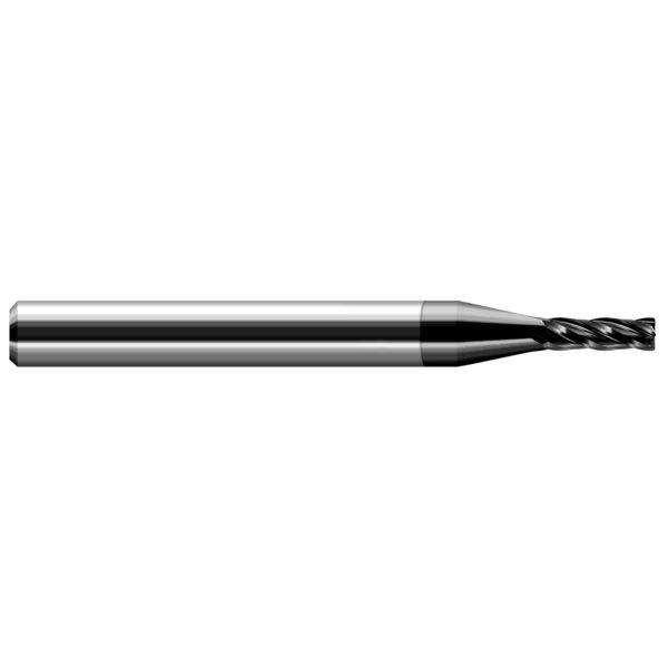 Miniature End Mill - 4 Flute - Corner Radius, 0.1250" (1/8), Length of Cut: 1/2", Harvey Tool, Mfr#: 32410-C4