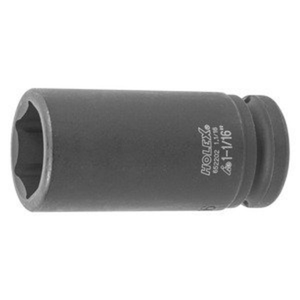 Impact Socket, 3/4 inch Drive, 6 pt, Deep, 1.1/16 inch, Holex, Mfr#: 652202 1.1/16