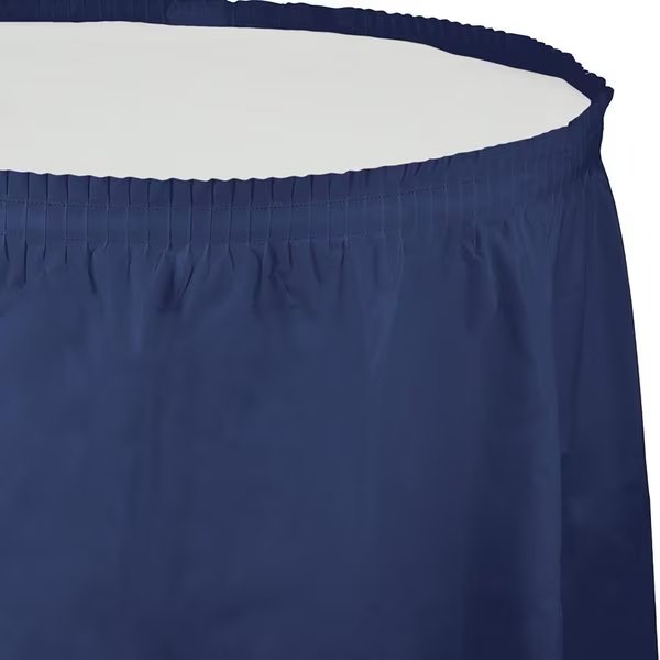 Navy Blue Plastic Tableskirt, 14', 6PK, Touch Of Color, Mfr#: 010036