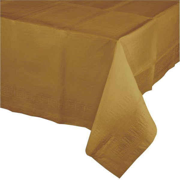 Glittering Gold Plastic Tablecloth, 108"x54", 12PK, Touch Of Color, Mfr#: 01352