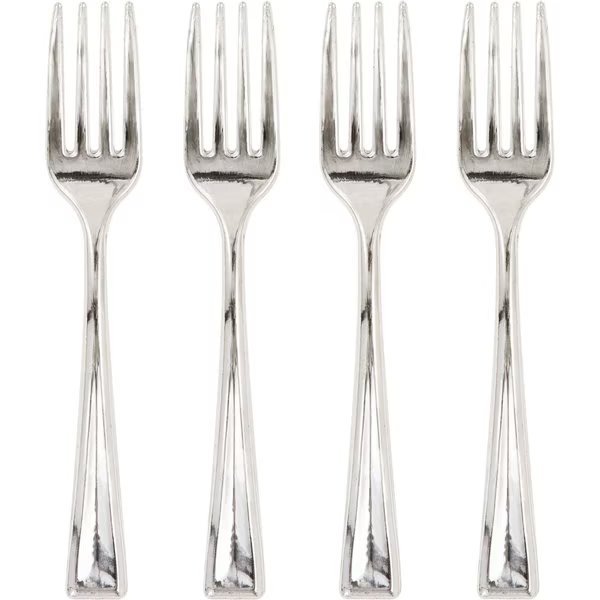 Metallic Silver Mini Forks Boxed, 4", 288PK, Sensations, Mfr#: 051923