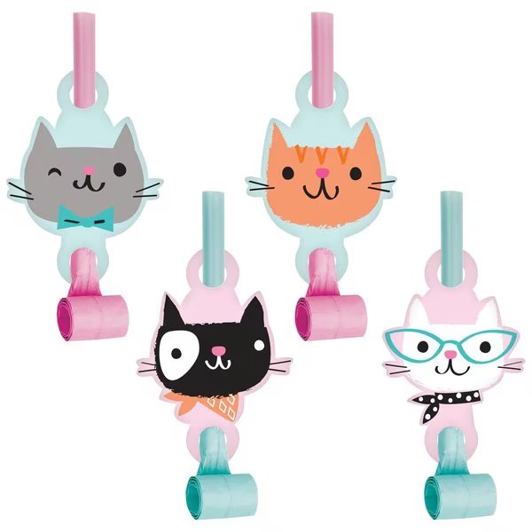 Cat Party Blowers, 5.25"x2.55", 48PK, Creative Converting, Mfr#: 329289