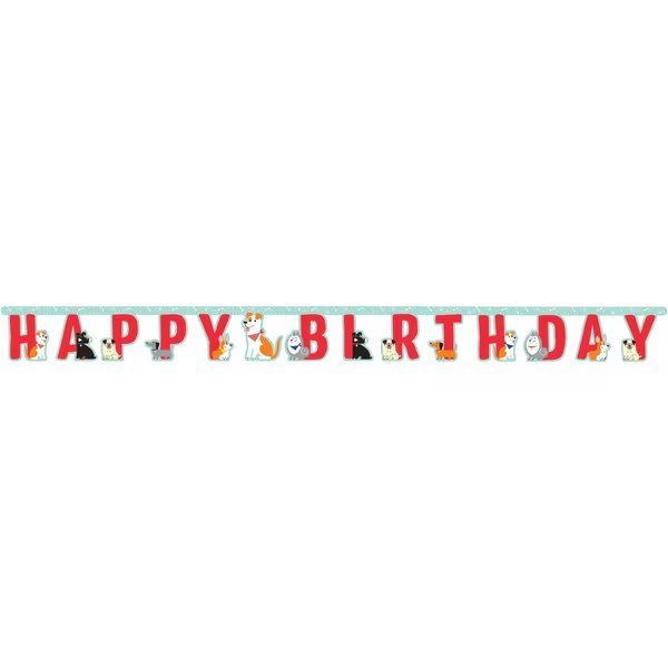 Dog Party Happy Birthday Banner, 85"x7", 12PK, Creative Converting, Mfr#: 336659