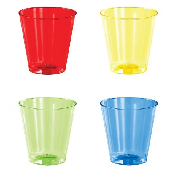 Assorted Color Plastic Shot Glasses, 2oz, 192PK, Sensations, Mfr#: 338353
