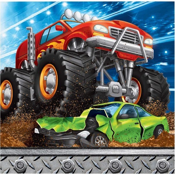 Monster Truck Beverage Napkins, 5"x5", 192PK, Creative Converting, Mfr#: 339806