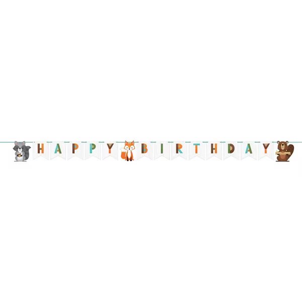 Wild One Woodland Banner, 99.5"x6", 12PK, Creative Converting, Mfr#: 344415