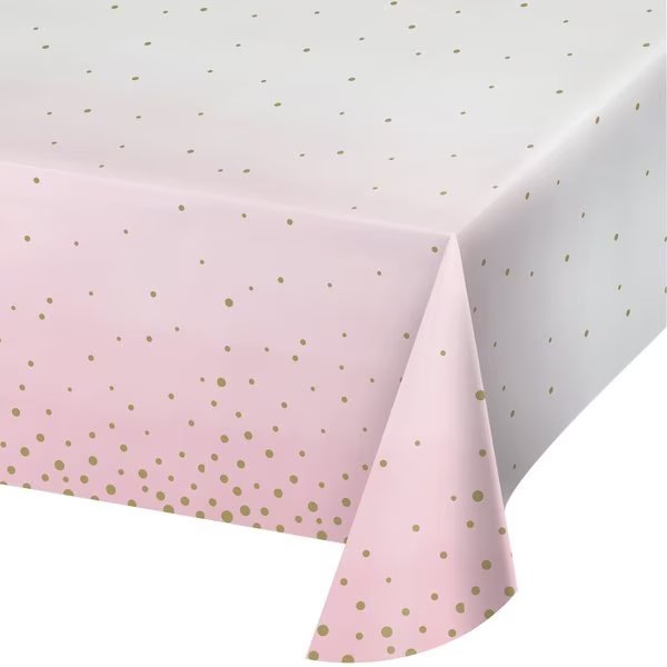Pink and Gold Celebration Paper Tablecloth, 102"x54", 6PK, Creative Converting, Mfr#: 346289