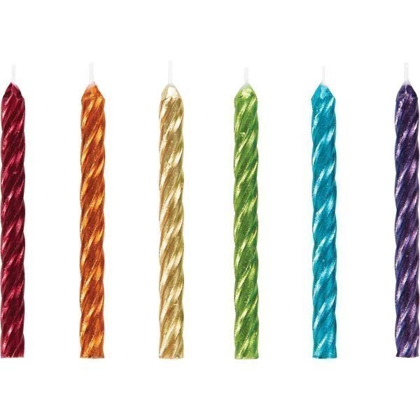 Rainbow Metallic Spiral Candles, 2.25", 288PK, Creative Converting, Mfr#: 347182