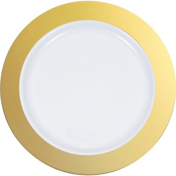 Gold Rim Plastic Plates, 9", 120PK, Sensations, Mfr#: 347871