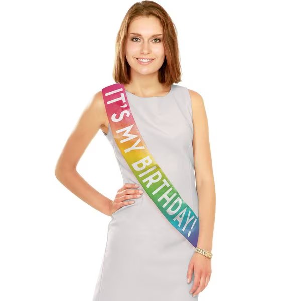 33.5" x 4" It's My Birthday Party Sash, 12PK, Creative Converting, Mfr#: 359169