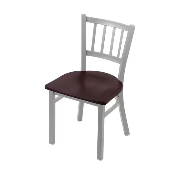 610 Contessa 18" Chair with Anodized Nickel Finish and Dark Cherry Oak Seat, Holland Bar Stool Co, Mfr#: 61018ANDCOak