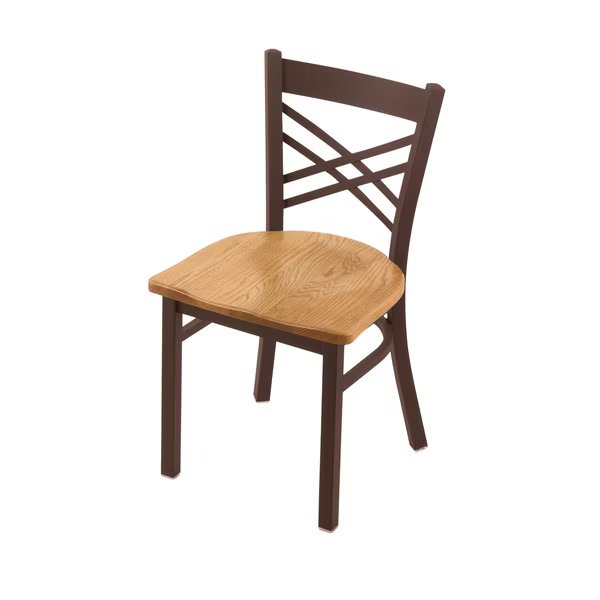 620 Catalina 18" Chair with Bronze Finish and Medium Oak Seat, Holland Bar Stool Co, Mfr#: 62018BZMedOak