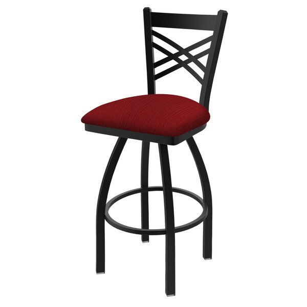 30" Swivel Bar Stool, Black Wrinkle, Graph Ruby Seat, Holland Bar Stool Co, Mfr#: 82030BW016