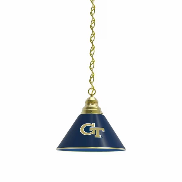 Georgia Tech Pendant Light, Brass Fixture, Holland Bar Stool Co, Mfr#: BL1BRGATech