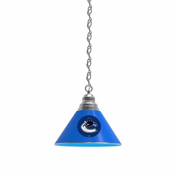 Vancouver Canucks Pendant Light, Chrome Fixture, Holland Bar Stool Co, Mfr#: BL1CHVanCan