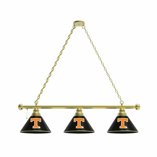 Tennessee 3 Shade Billiard Light, Brass Fixture, Holland Bar Stool Co, Mfr#: BL3BRTennes