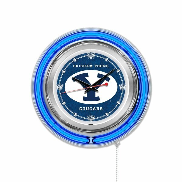 Brigham Young University Double Neon 15" Clock, Holland Bar Stool Co, Mfr#: Clk15BrigYn