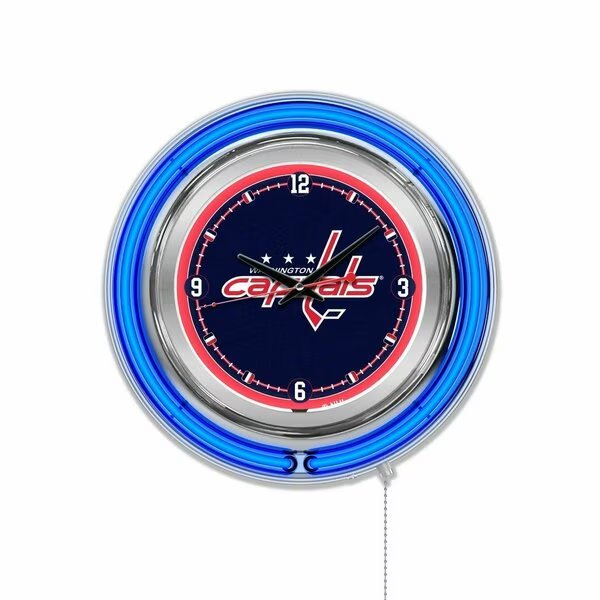 Washington Capitals Double Neon 15" Clock, NHL, Holland Bar Stool Co, Mfr#: Clk15WshCap