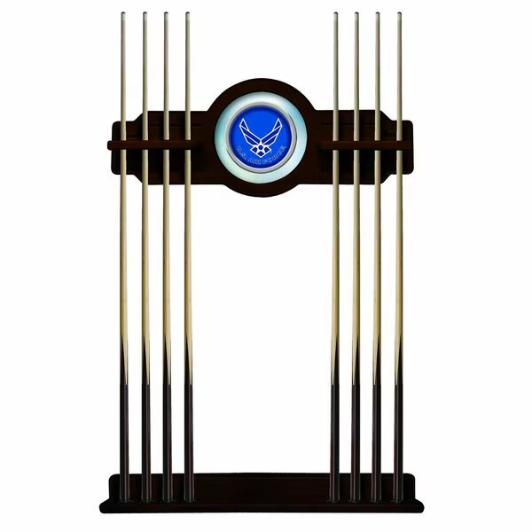 U.S. Air Force Cue Rack in English Tudor Finish, Holland Bar Stool Co, Mfr#: CueETudAirFor