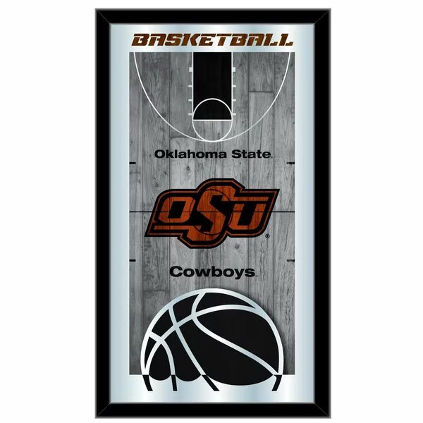 Oklahoma State 15" x 26" Basketball Mirror, Holland Bar Stool Co, Mfr#: MBsktOKStUn