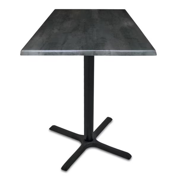 30" Tall In/Outdoor All-Season Table, 36" x 36" Square Black Steel Top, Holland Bar Stool Co, Mfr#: OD211-3030BWOD36SQBlkStl