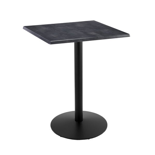 42" Tall In/Outdoor All-Season Table, 30" x 30" Square Black Steel Top, Holland Bar Stool Co, Mfr#: OD214-2242BWOD30SQBlkStl