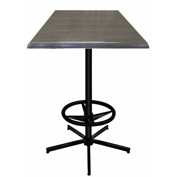 42" Tall In/Outdoor All-Season Table, 30" x 30" Square Charcoal Top, Holland Bar Stool Co, Mfr#: OD21642BWOD30SQChar