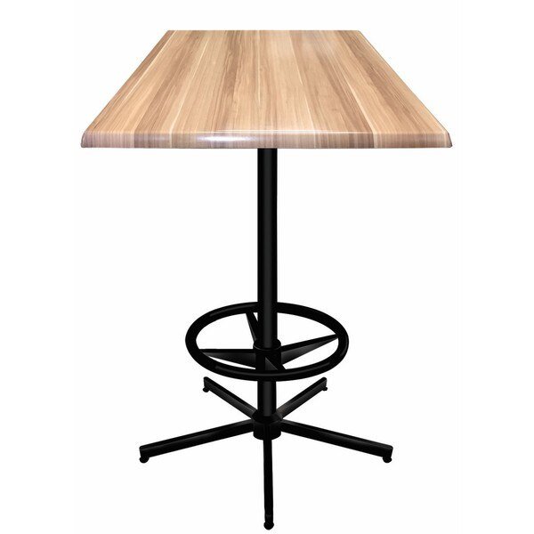 42" Tall In/Outdoor All-Season Table, 36" x 36" Square Natural Top, Holland Bar Stool Co, Mfr#: OD21642BWOD36SQNat