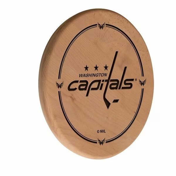 Washington Capitals 13" Laser Engraved Solid Wood Sign, Holland Bar Stool Co, Mfr#: WSgnLNatWshCap