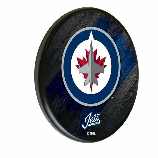 Winnipeg Jets 13" Solid Wood Sign, Holland Bar Stool Co, Mfr#: WSgnPBlkWinJet