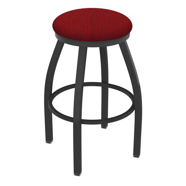 36" Swivel X-Tall Bar Stool, Pewter Finish, Graph Ruby Seat, Holland Bar Stool Co, Mfr#: X802