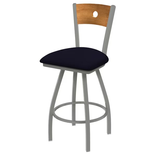 30" Swivel Counter Stool, SS Finish, Med Back, Canter Twilight Seat, Holland Bar Stool Co, Mfr#: 83036ANMedMplB002