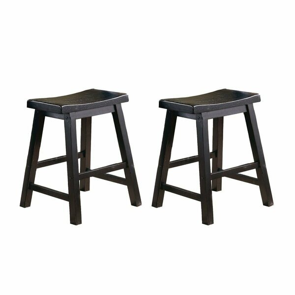 Saddleback 18in Stool, Black, Homelegance, Mfr#: 5302BK-18