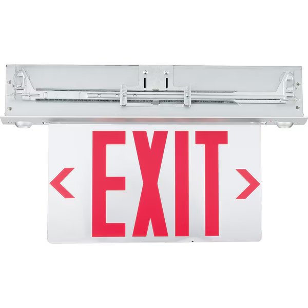 LED Edge-Lit Recessed Combo Exit/Em, Single Face, CELCR1RN, Compass, Mfr#: CELCR1RN