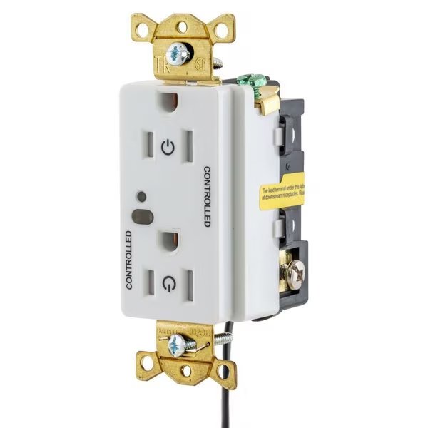 Automatic Receptacle Control HBL5262LC2W, Hubbell Wiring Device-Kellems, Mfr#: HBL5262LC2W