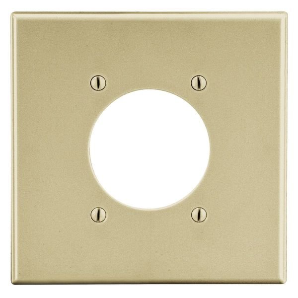 Wallplate, Mid-Size 2-Gang, 2.15" Opening, Ivory, Hubbell Wiring Device-Kellems, Mfr#: PJ703I