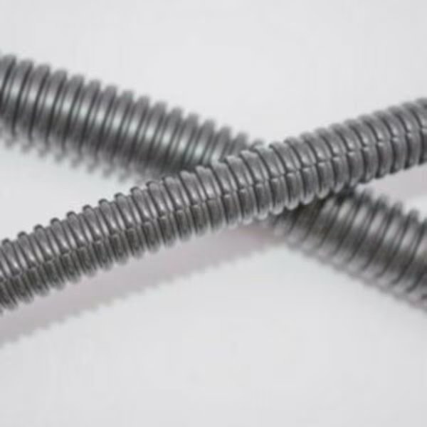 Slit Convoluted Tubing, 0.87 in. ID, NC7, Nylon, Black/gray, Sold by the FT, Delfingen, Mfr#: 55595