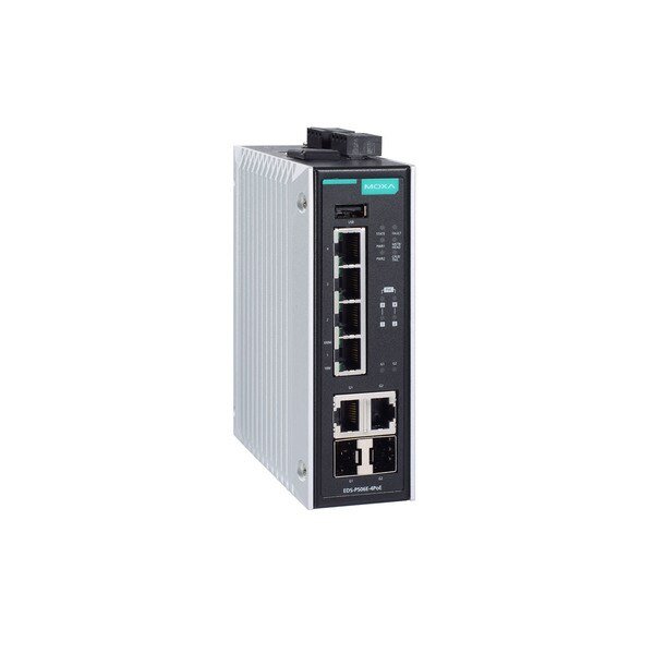 Mgd Eth Poe Swtch w/4 Poe+/60W 10/100Baset Prts, Eds-P506E-4Poe-2Gtxsfp, Moxa, Mfr#: EDS-P506E-4PoE-2GTXSFP