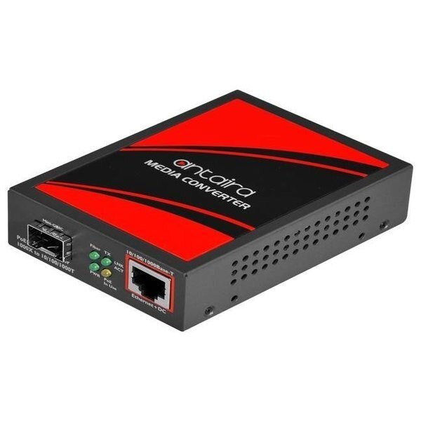 10/100/1000TX To SFP ***Media Converter w/ IEEE 802.3at PoE+ Injector Port, Antaira, Mfr#: FCU-2805P-SFP