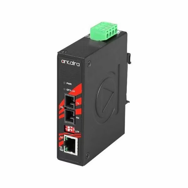 Compact Industrial Gigabit Ethernet Media Converte, Antaira, Mfr#: IMC-C1000-M-T