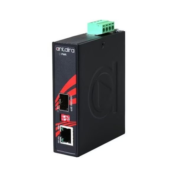 Compact Industrial Gigabit Ethernet Media Converter, with 10/100/1000TX To 100/1000 SFP Socket, Antaira, Mfr#: IMC-C1000-SFP