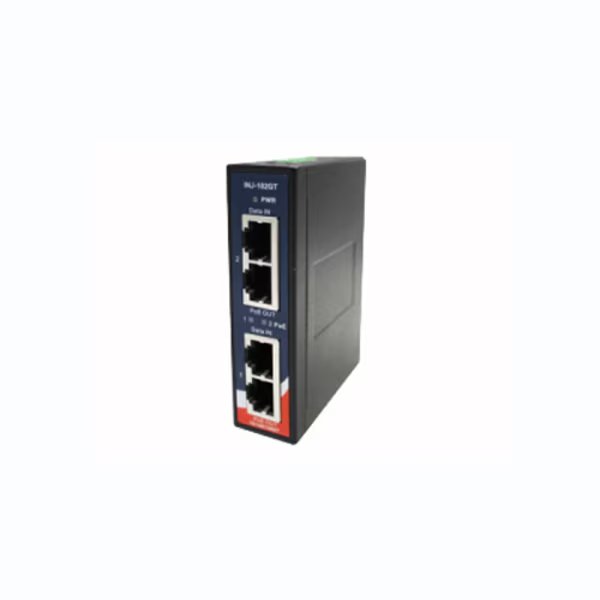 Industrial 2-port High Power PoE Injector (Gigabit), Oring Networking, Mfr#: INJ-102GT