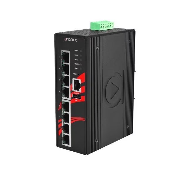 8-Port Industrial PoE+ Light Layer 3 Managed Ethernet Switch, w/8-10/100/1000Tx Gigabit Ports, EoT, Antaira, Mfr#: LMP-0800G-T