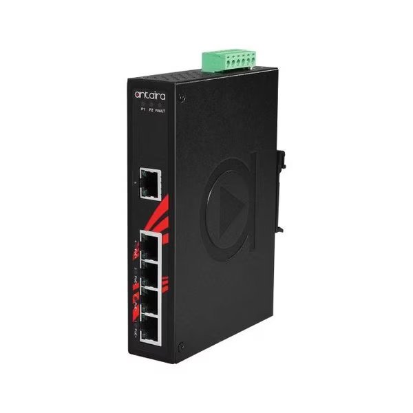 5-Port Industrial Gigabit PoE+ Unmanaged Ethernet Switch, w/4-10/100/1000Tx + 1-10/100/1000Tx, Antaira, Mfr#: LNP-0500G