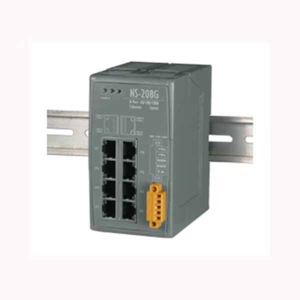 Unmanaged 8 Port Industrial 10/100/1000 BaseT Ethernet Switch, NS208G, Icp Das, Mfr#: NS208G
