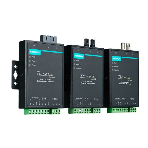 Rs-232/422/485 To Fiber Optic Converter. St Single-Mode, -40 To 75°C, Moxa, Mfr#: TCF-142-S-ST-T