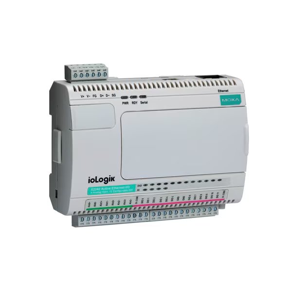 Active Ethernet I/O Server, 4Ai/12Dio, Moxa, Mfr#: ioLogik E2242