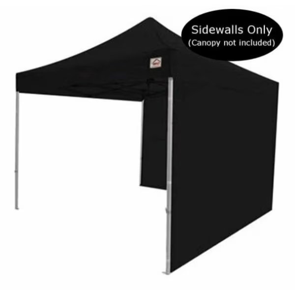 10-Foot Canopy Tent Wall Set, 1 Solid Sidewall and 1 Middle Zipper Sidewall Only, Black, Impact Canopy, Mfr#: 033000002